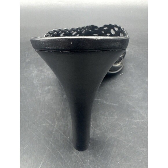 Franco Sarto Sandal Womens 8.5M Black Leather Slide On Open Toe Heel Sandal - Picture 12 of 16